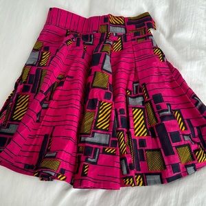 Francis + Benedict pink printed mini skirt size XS NWT